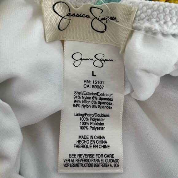 Jessica Simpson Lemons One Piece Swimsuit White Yellow Size Large - Picture 5 of 10